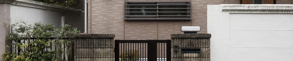 japanese culture house entrance with fence