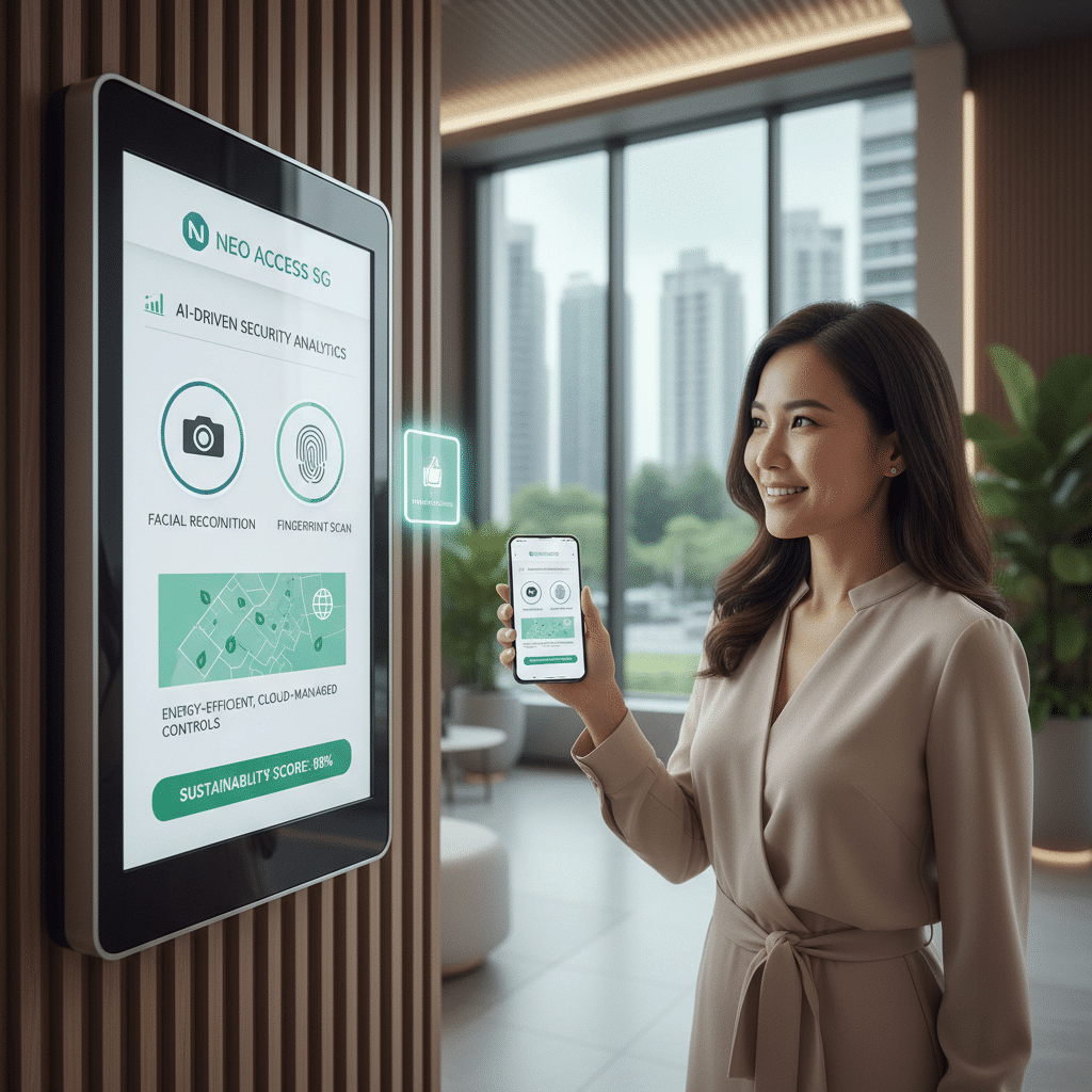 Smart Automatic Access Systems Singapore 2025 Automated gates and barriers integrated with safety sensors and accessibility features in a modern Singapore urban environment